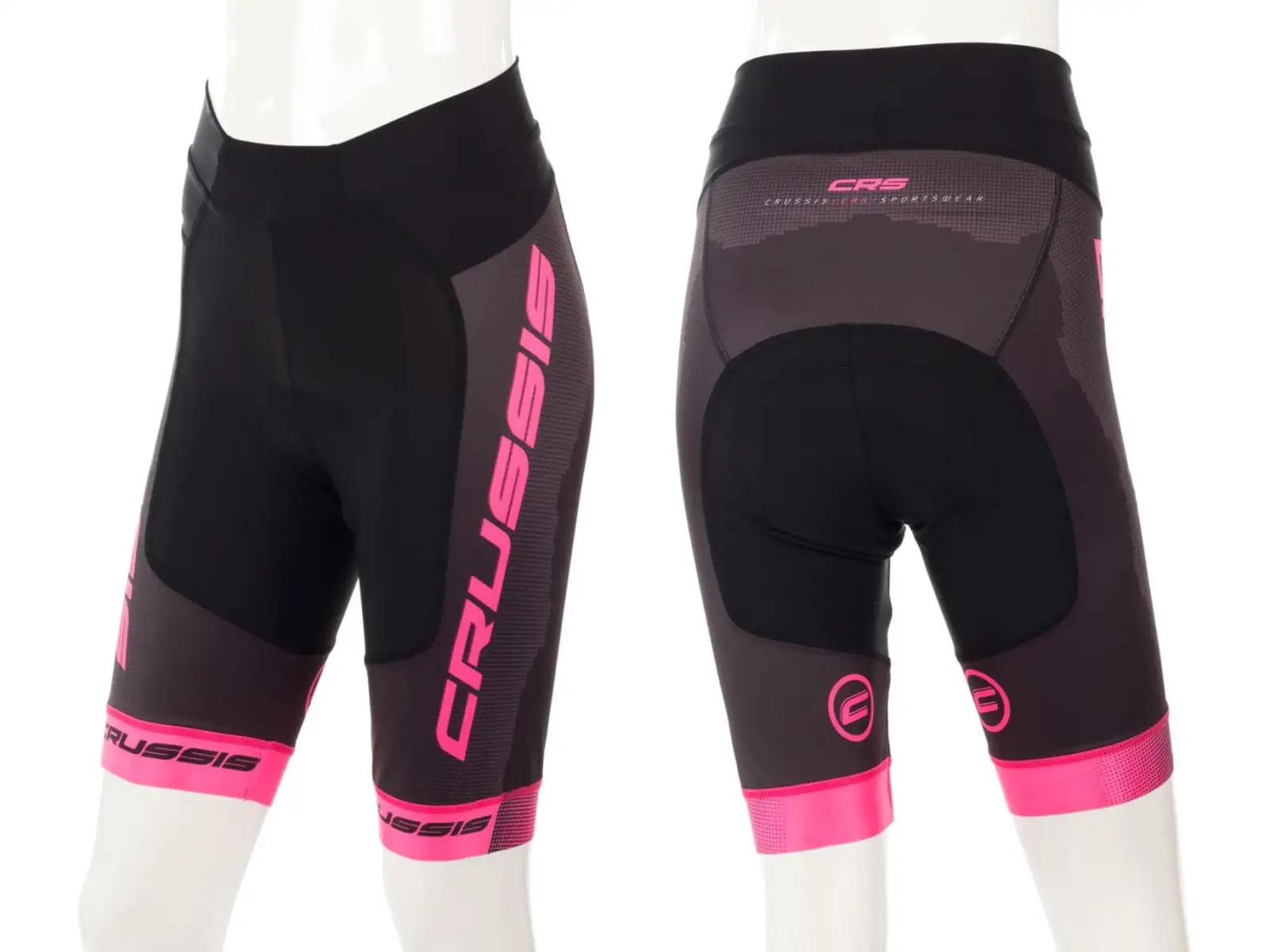 Dámske cyklistické šortky Crussis black/pink