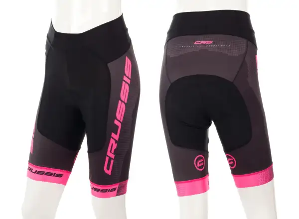 Dámske cyklistické šortky Crussis black/pink