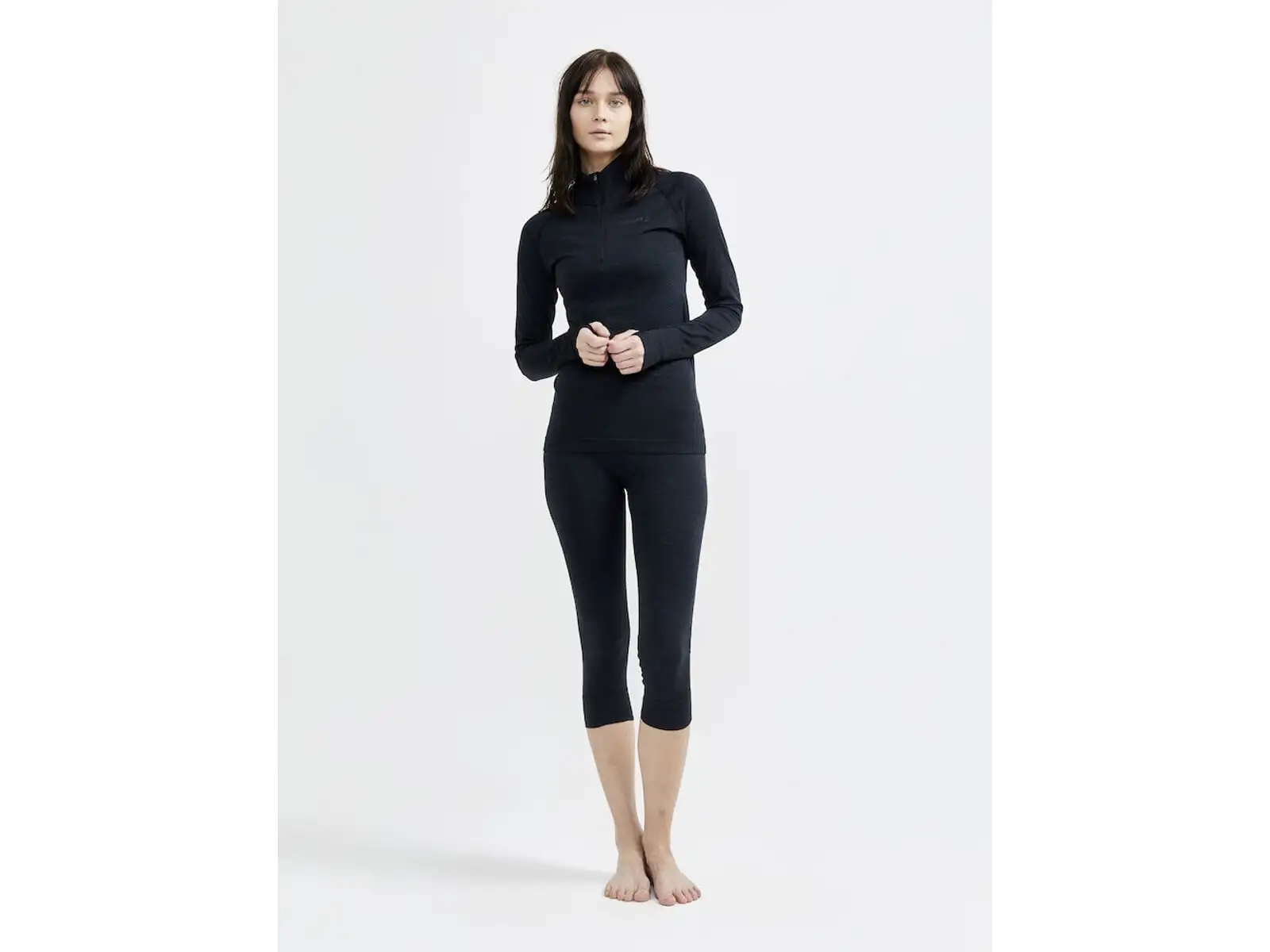 Craft CORE Dry Active Comfort Zip dámske tričko dlhý rukáv čierna