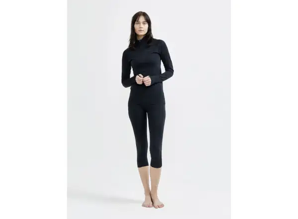 Craft CORE Dry Active Comfort Zip dámske tričko dlhý rukáv čierna