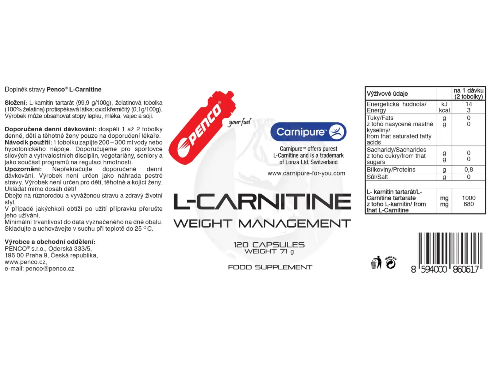 Penco L-Carnitine 120 tbl.