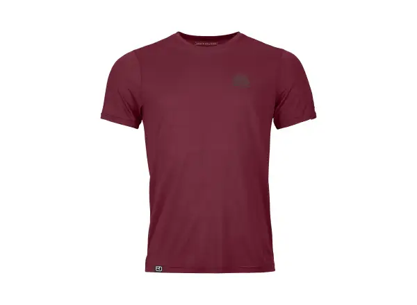 Ortovox 120 Cool Tec Mtn Stripe pánske tričko Red Malbec