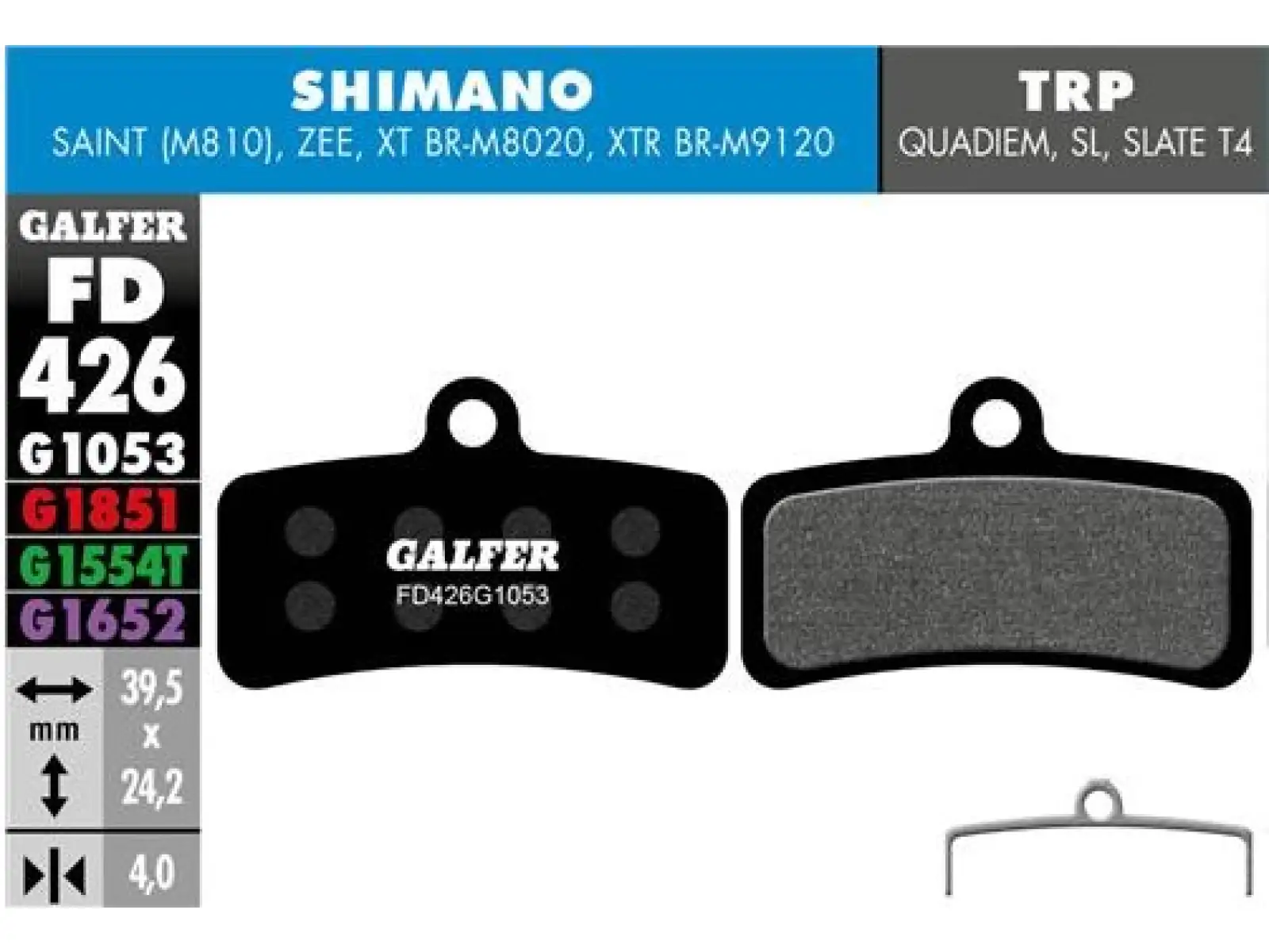 Brzdové doštičky Galfer FD426 Standard G1053 pre Shimano/Tektro/TRP