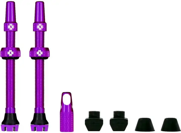 Muc-Off Tubeless Presta Valve KIT V2 bezdušový ventil 2 ks fialová