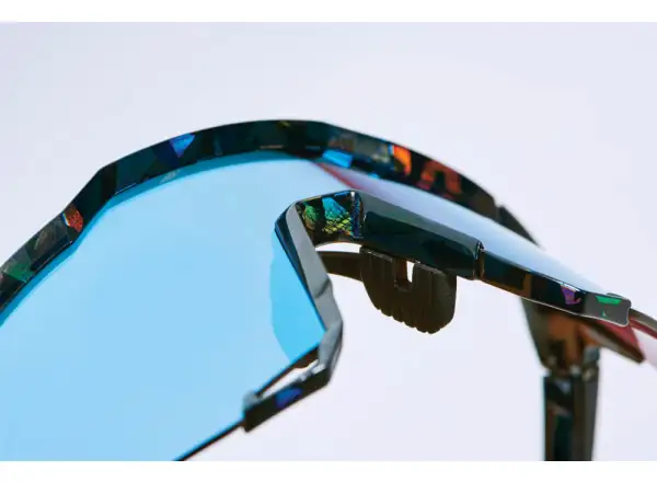 100% SPEEDCRAFT cyklistické okuliare Black Holographic/Hiper blue Multilayer Mirror Lens