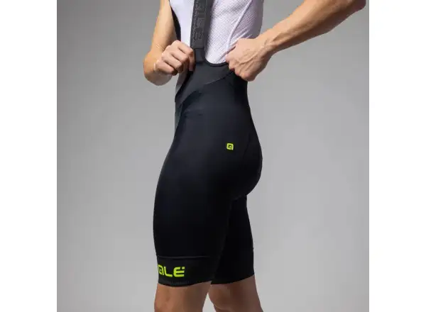 Alé Pragma Corsa 2.0 pánske šortky s vložkou a trakmi Black/Fluo Yellow