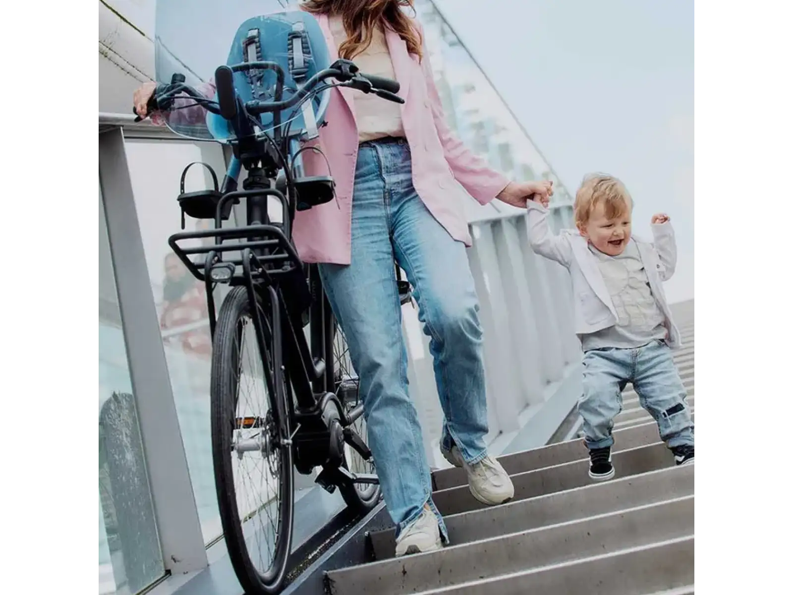 Urban Iki Ta-ke predná sedačka s MTB/ATB adaptérom Fuji Blue/Bincho Black
