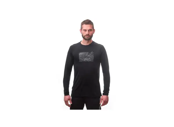 Sensor Merino Air PT Locate pánske tričko dlhý rukáv čierna