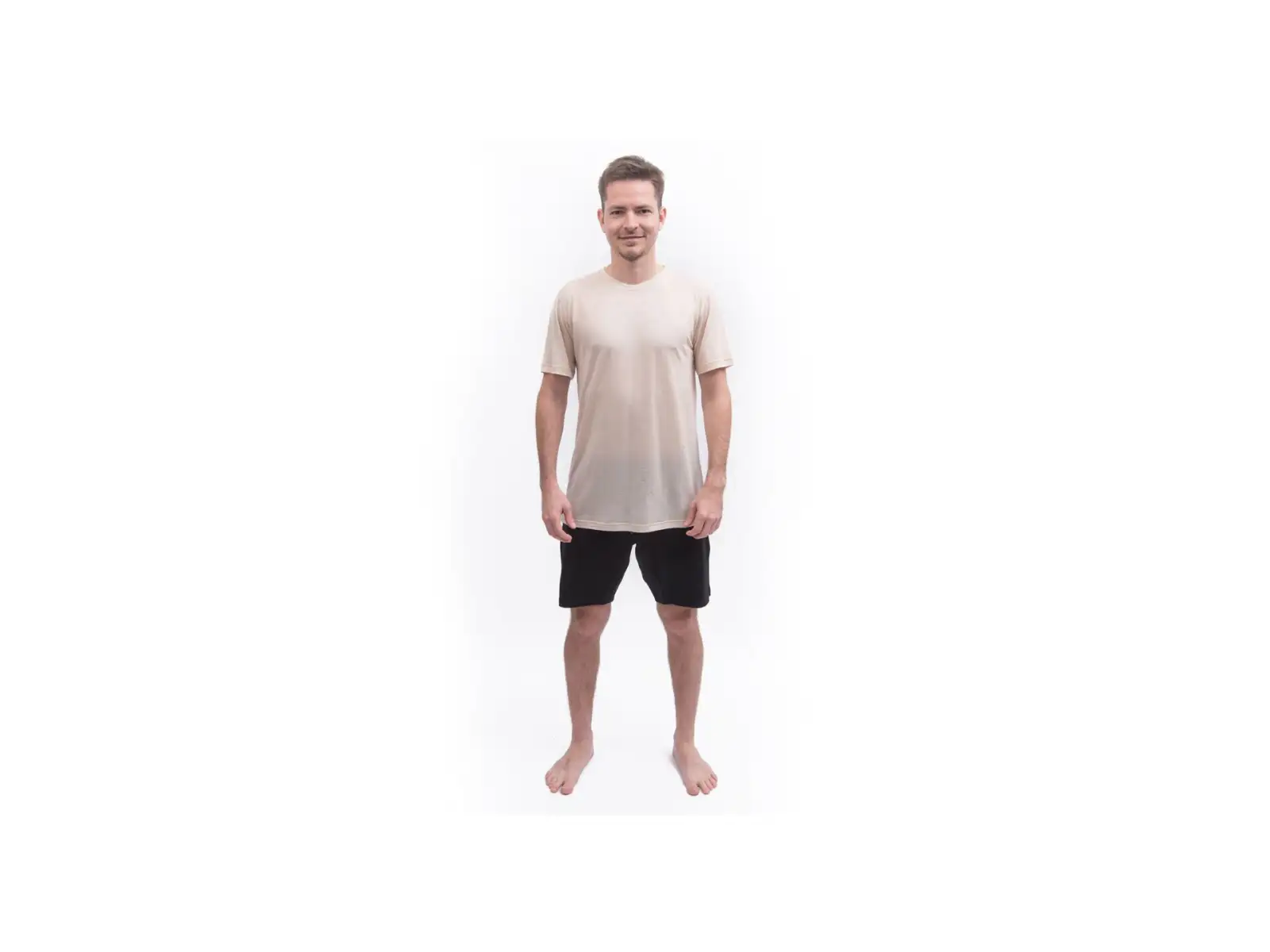 Sensor Merino Lite pánske tričko krátky rukáv Mottled Beige