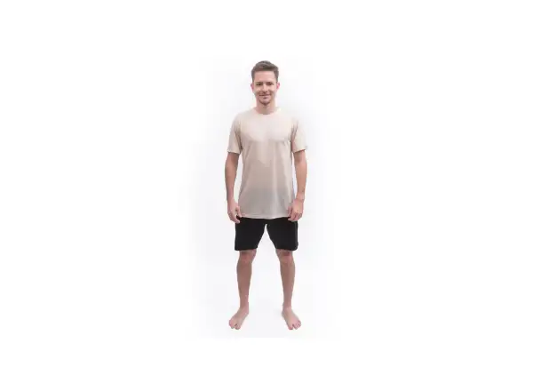 Sensor Merino Lite pánske tričko krátky rukáv Mottled Beige
