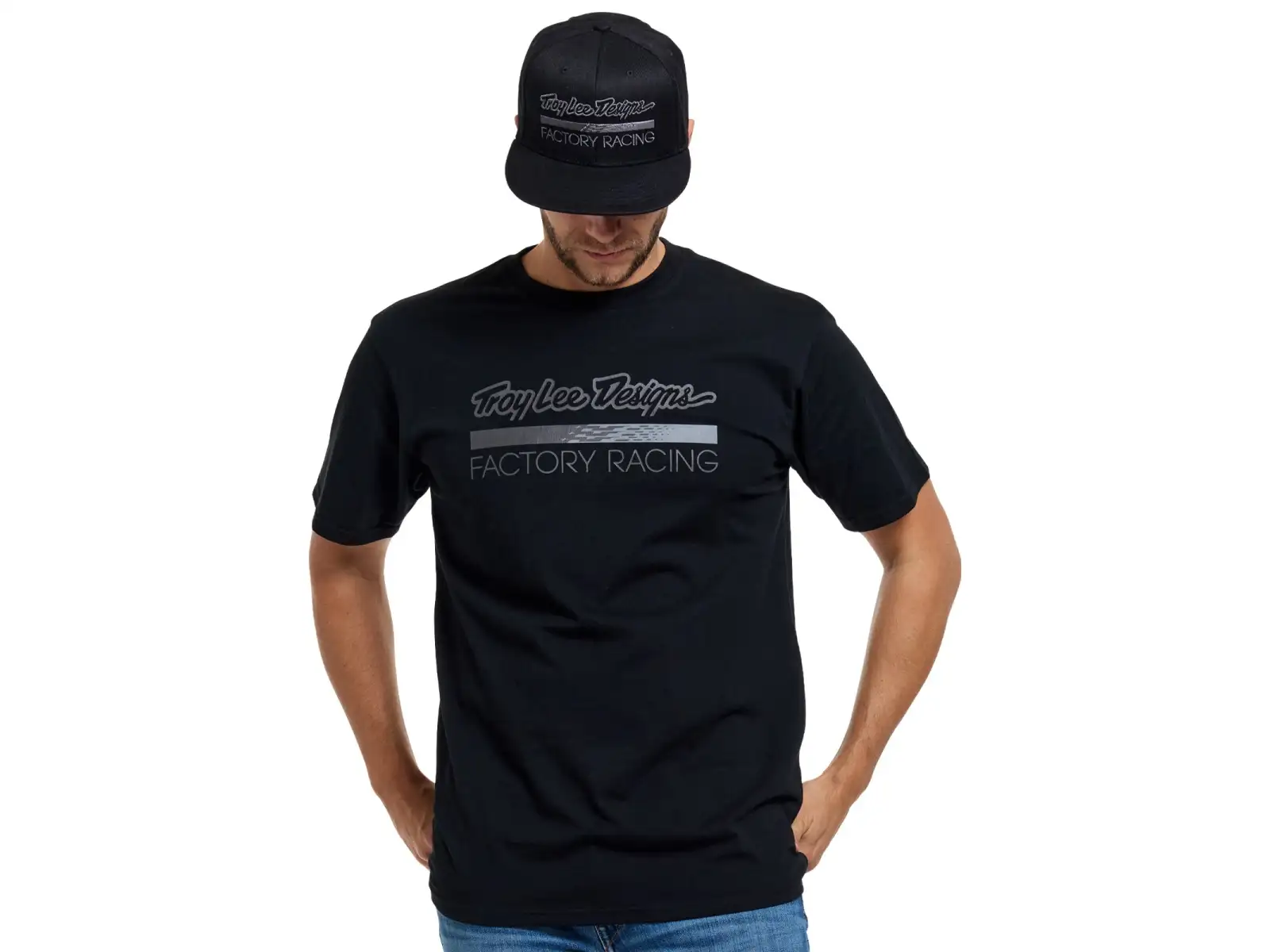 Troy Lee Designs Factory Racing pánske tričko krátky rukáv Black heather/Gray