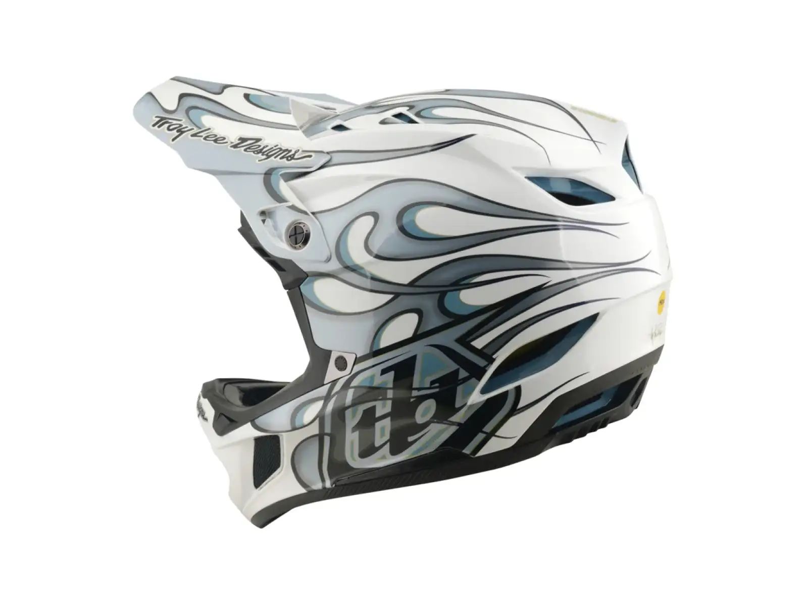 Troy Lee Designs D4 Composite MIPS prilba Torched white/Silver
