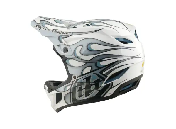 Troy Lee Designs D4 Composite MIPS prilba Torched white/Silver