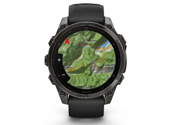 fenix® 8 - 47 mm, AMOLED, Safír, Uhlová šedá DLC titanová s čiernou/šedou.
