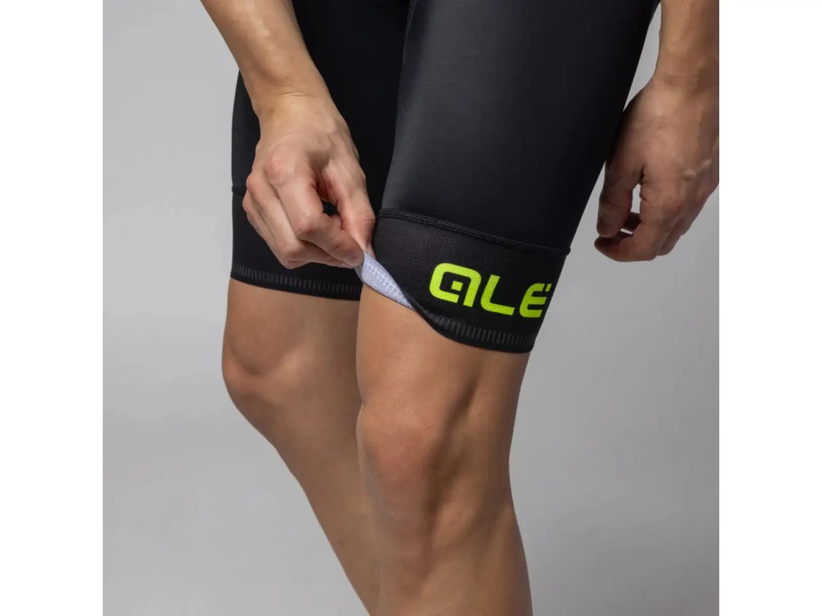 Alé Pragma Corsa 2.0 pánske šortky s vložkou a trakmi Black/Fluo Yellow