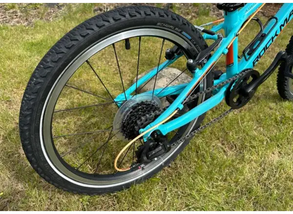 Rock Machine Thunder 20 Gloss Neon Cyan/Black/Orange detský bicykel