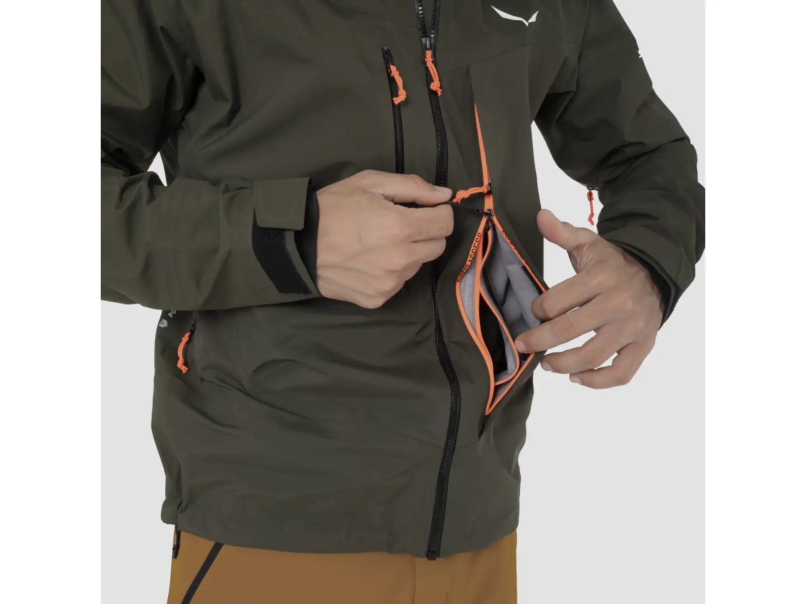 Salewa Sella 3L Powertex pánska bunda Tmavá Olivová