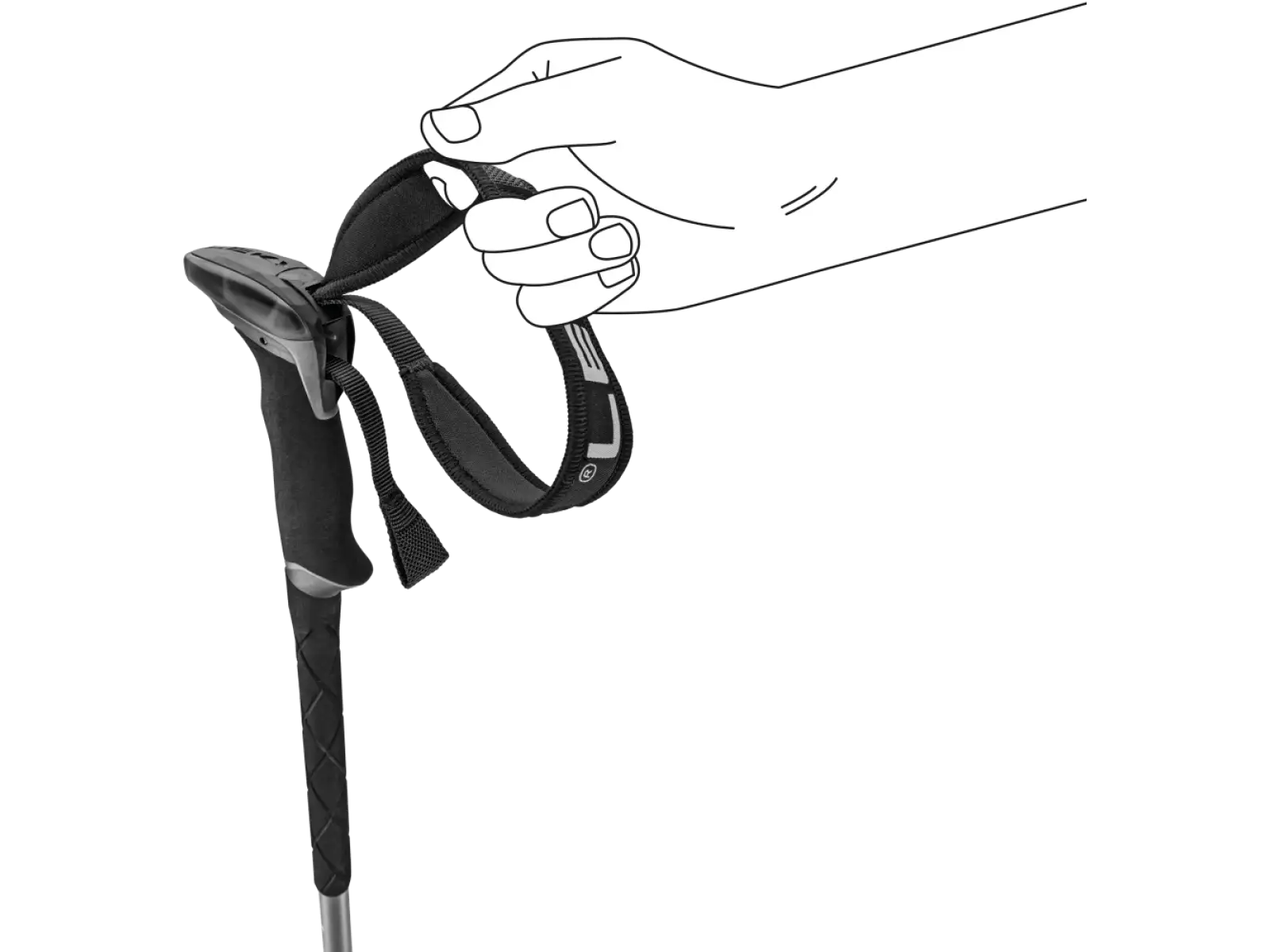 Leki Guide Lite 2 skialpinistické palice Silvergrey-black-white, 110 - 145 cm