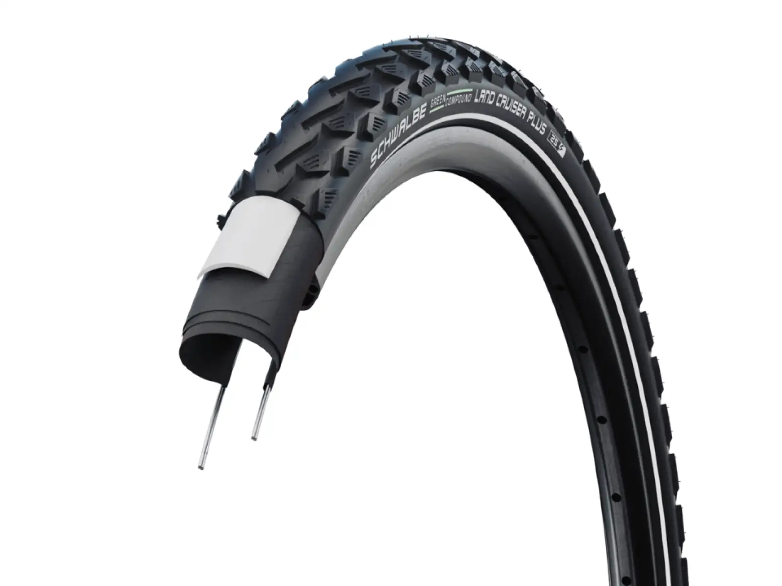 Schwalbe 50-622 LandCruiser Plus Active PunctureGuard E-25, wired, Green compound, black-r