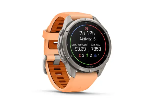 Garmin fenix 9 Pro – inReach 43 mm smart hodinky Titanium Shell pink/autumn orange silicone band