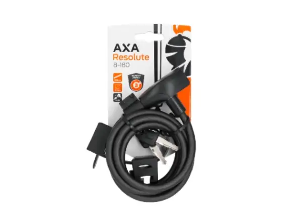 AXA Cable Resolute 8 - 180 káblový zámok Mat Black 180 cm