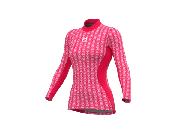 Alé Intimo Cubes dámske funkčné tričko dlhý rukáv strawberry