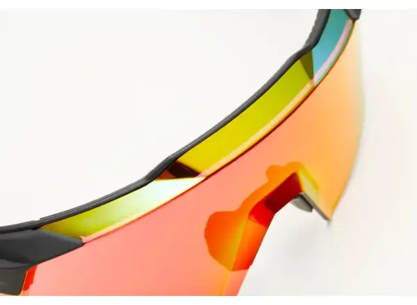 100% Aerocraft okuliare Soft Tact Black/HiPER Red Multilayer Mirror