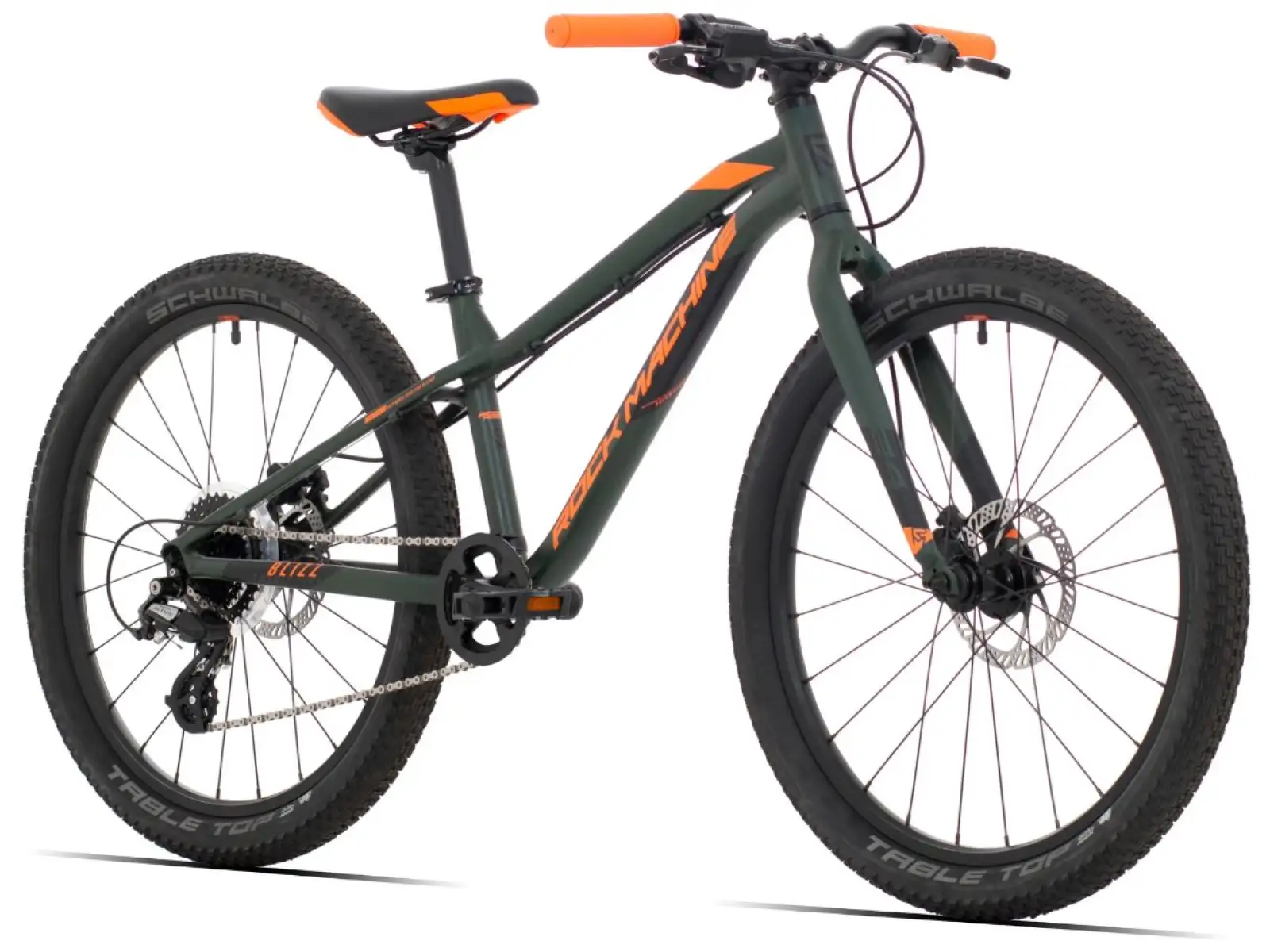 Rock Machine Blizz 24" HD detský horský bicykel khaki/oranžová