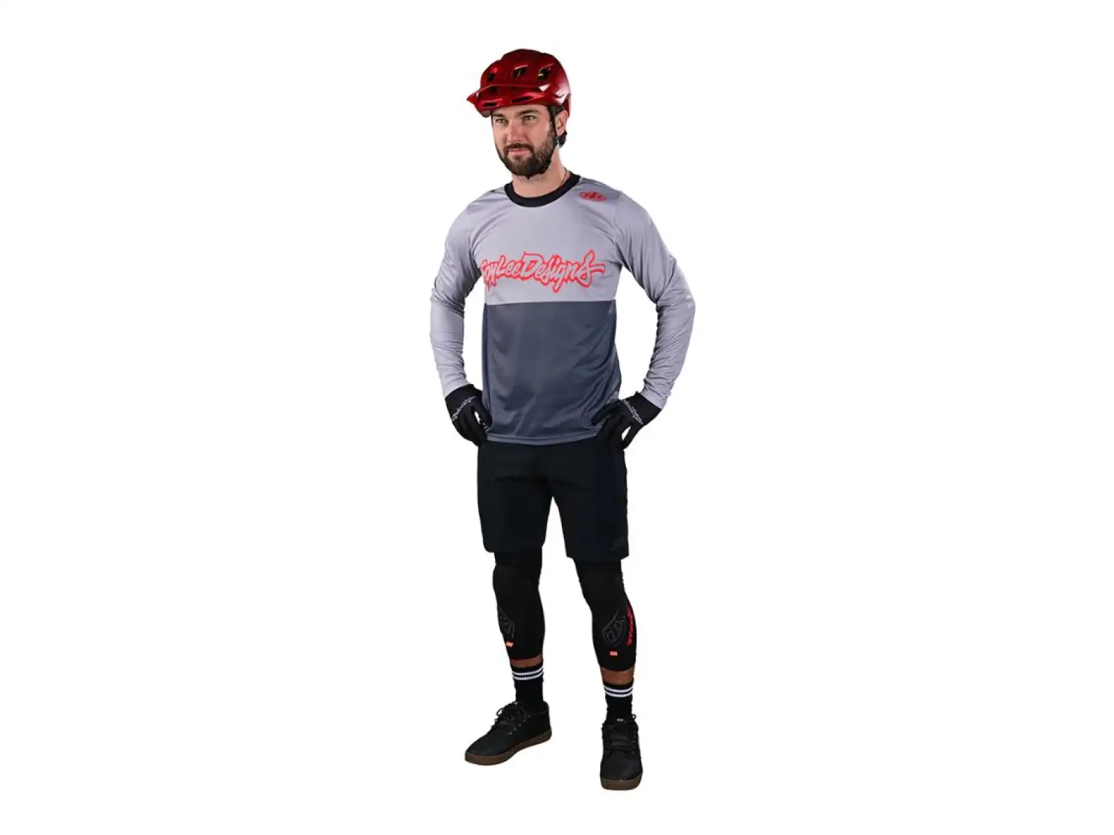 Troy Lee Designs Flowline Scripter pánsky dres s dlhým rukávom charcoal