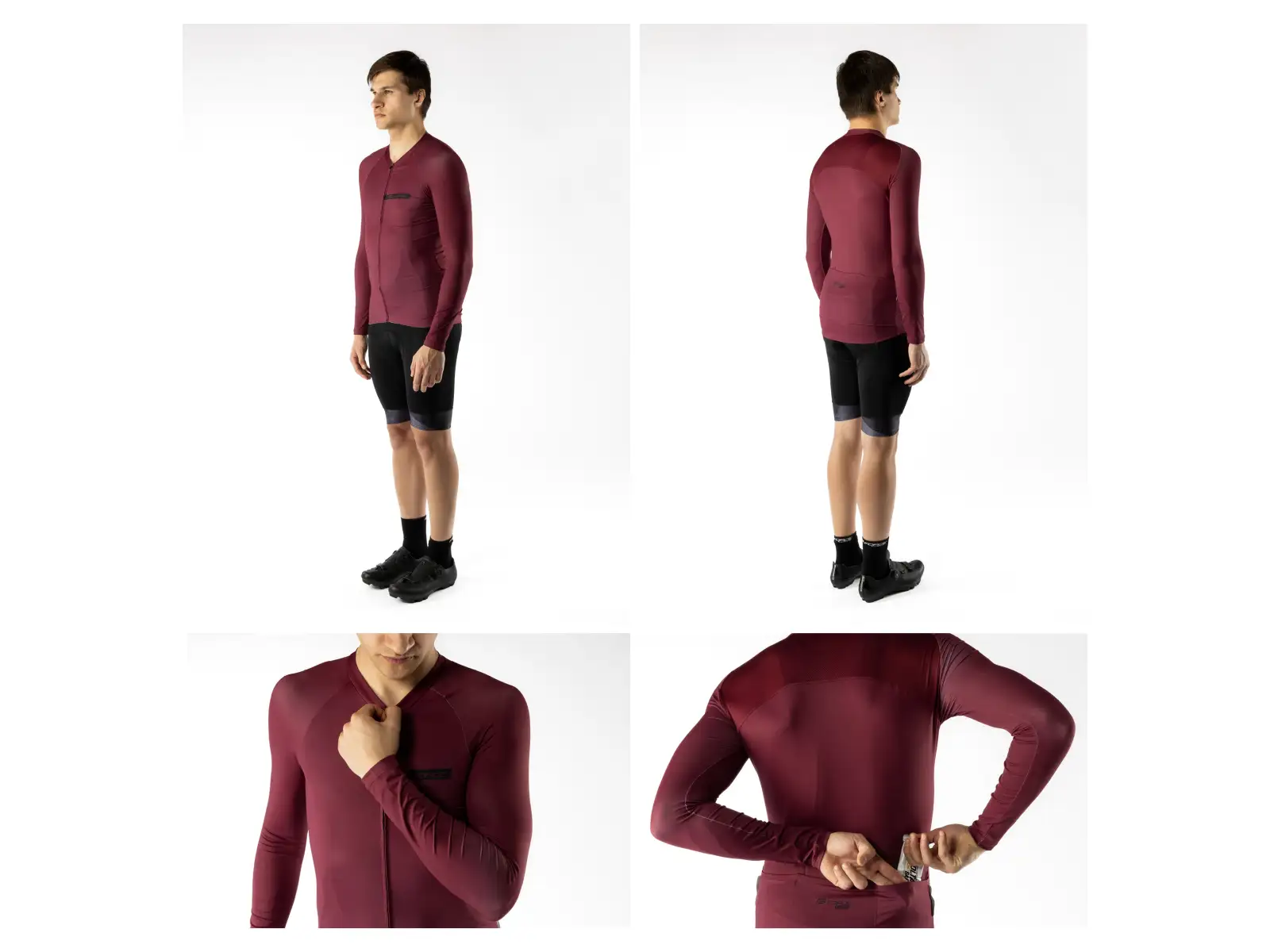 Force Charm Uni dres dlhý rukáv bordová
