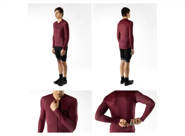 Force Charm Uni dres dlhý rukáv bordová