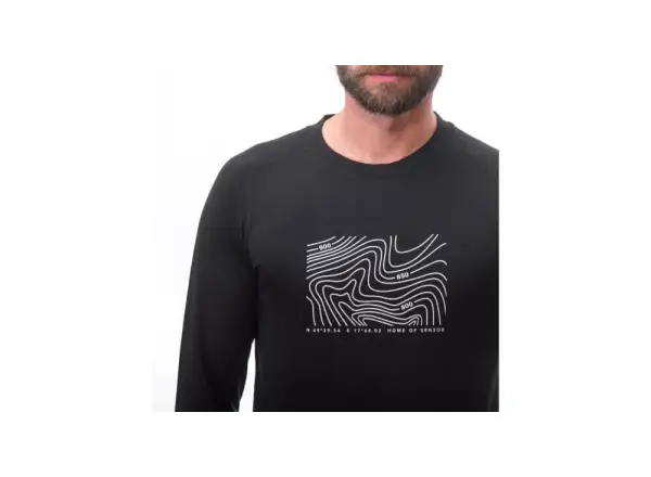 Sensor Merino Air PT Locate pánske tričko dlhý rukáv čierna