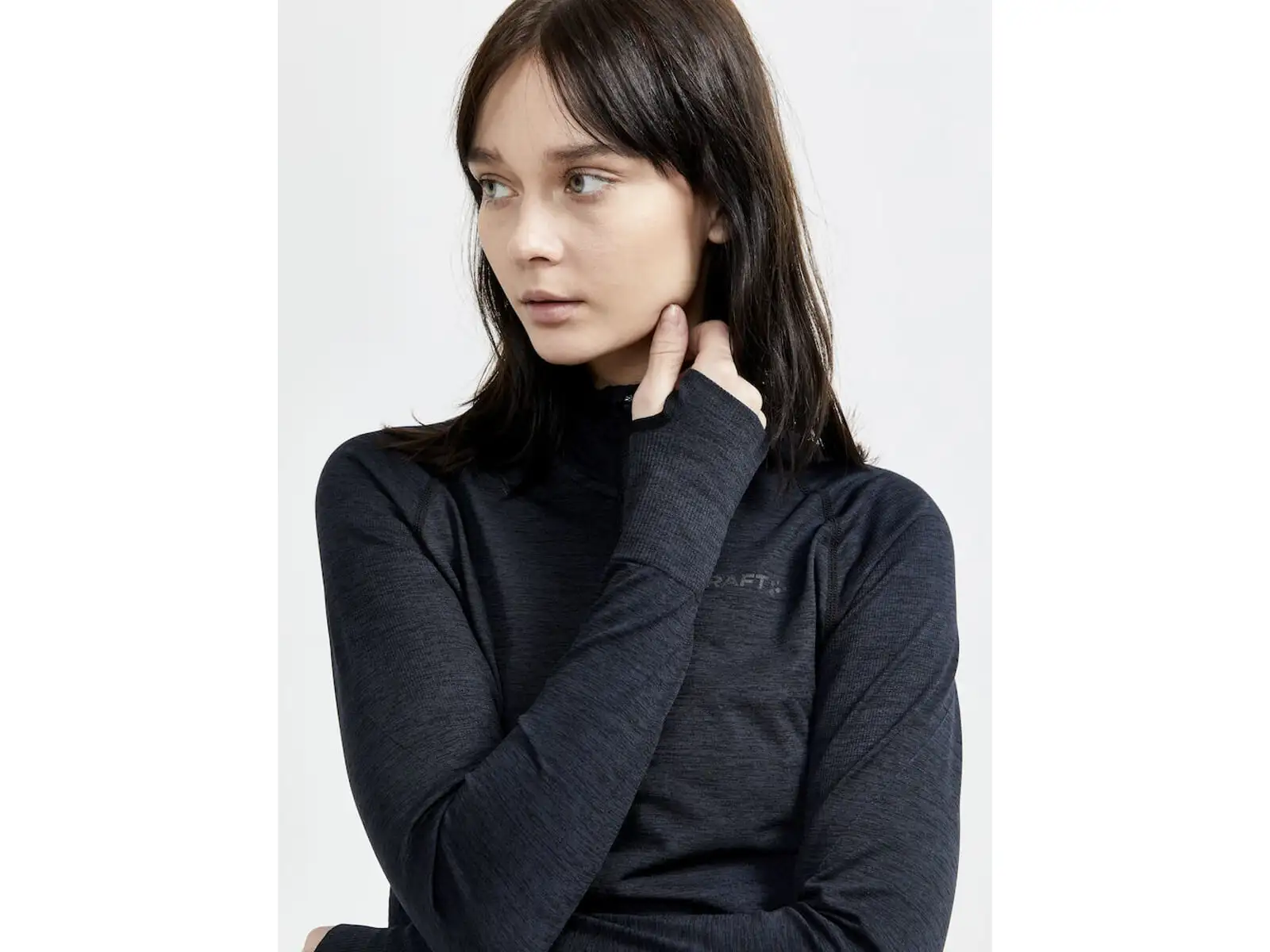 Craft CORE Dry Active Comfort Zip dámske tričko dlhý rukáv čierna