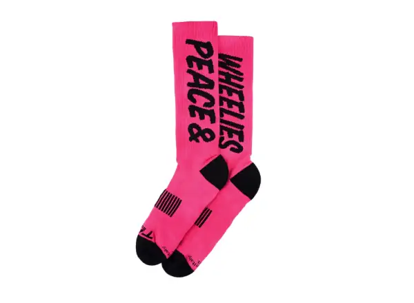 Troy Lee Designs Performance Peace & Wheelies ponožky Fuscia