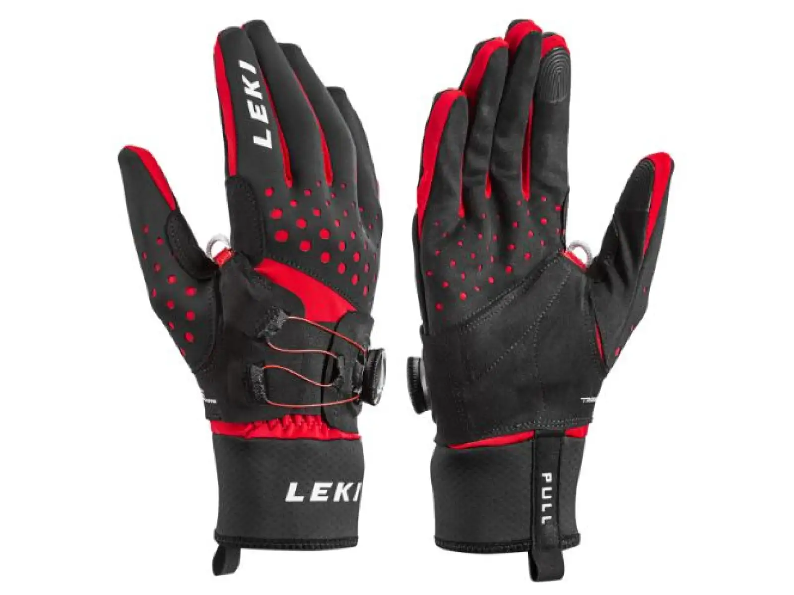 Leki Nordic Tune Shark Boa® bežecké rukavice čierne/červené