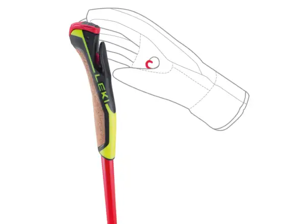 Leki PRC 750 bežecké palice Bright red/Neon yellow/Black