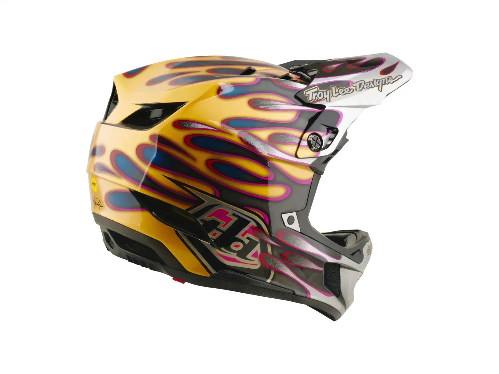 Troy Lee Designs D4 Carbon MIPS prilba Overspray Gold/Black