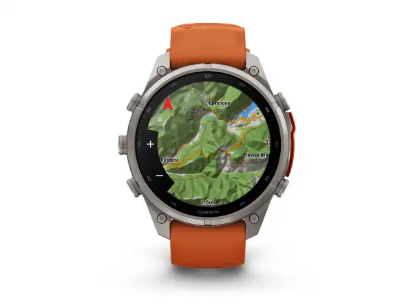 Garmin Fénix 9 Pro inReach 47 mm inteligentné hodinky Titanium Autumn orange/Spark orange