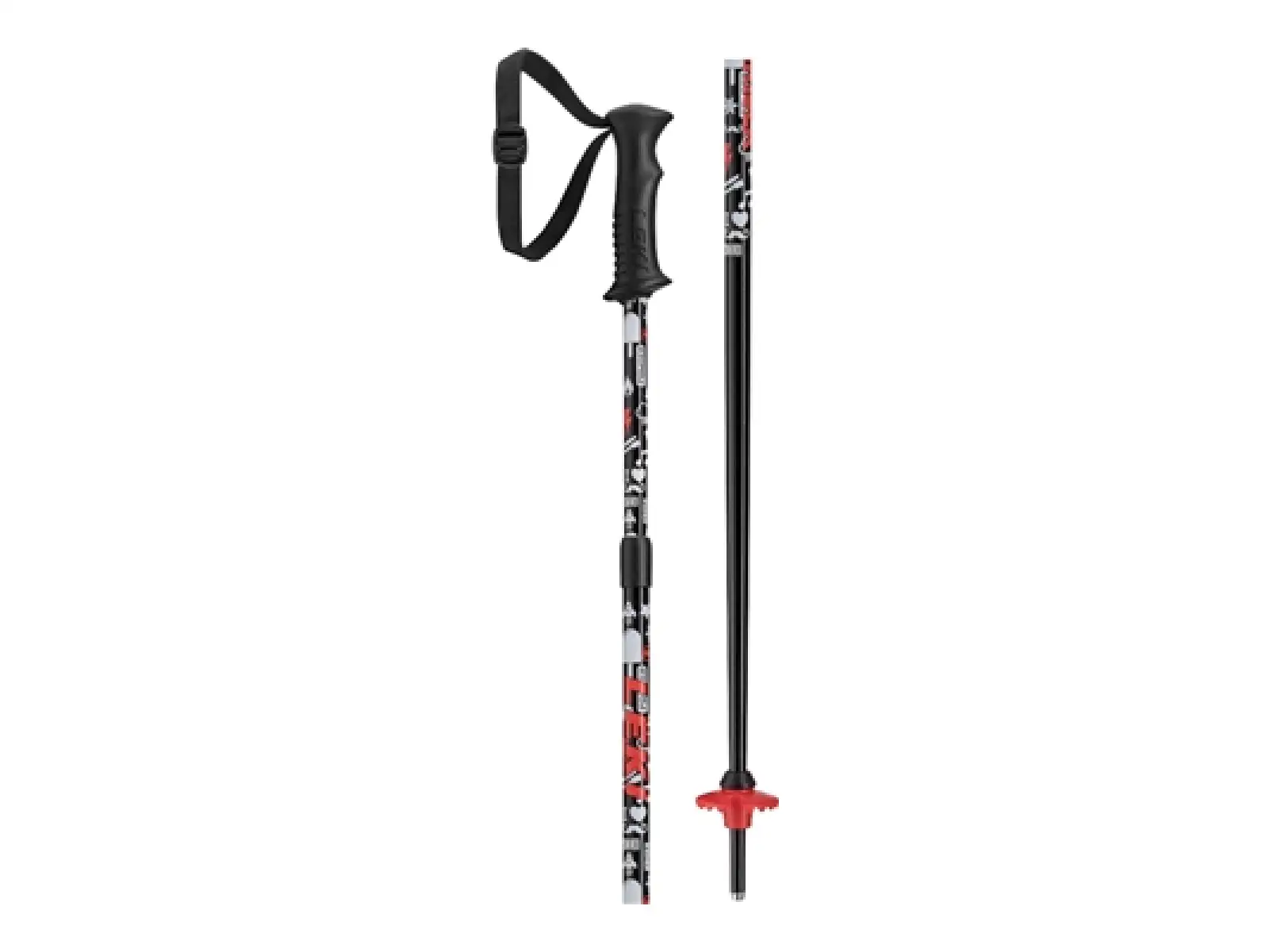 Zjazdové palice Leki Rider Vario black/white/neon red
