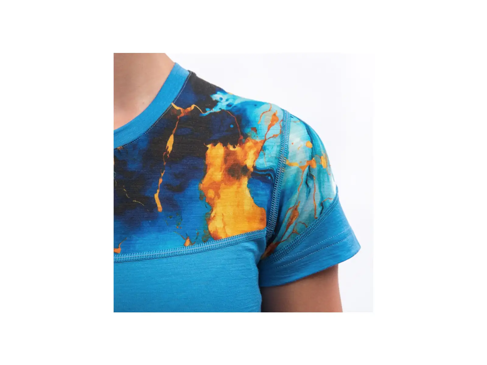 Sensor Merino Impress dámske tričko krátky rukáv modrá/Universe
