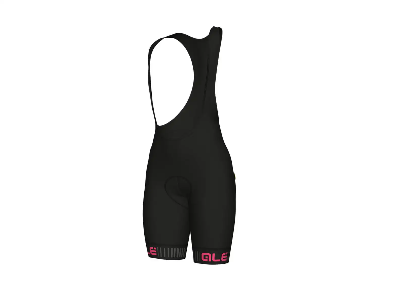 Alé Solid Traguardo dámske kraťasy s trakmi a vložkou Black/Fluo Pink