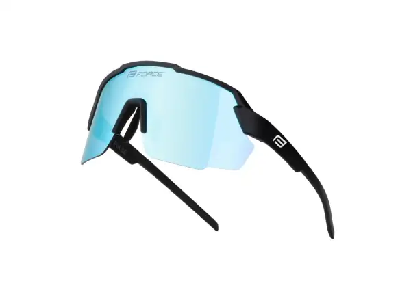 Force Pulse cyklistické okuliare čierne/modré zrkadlové sklo