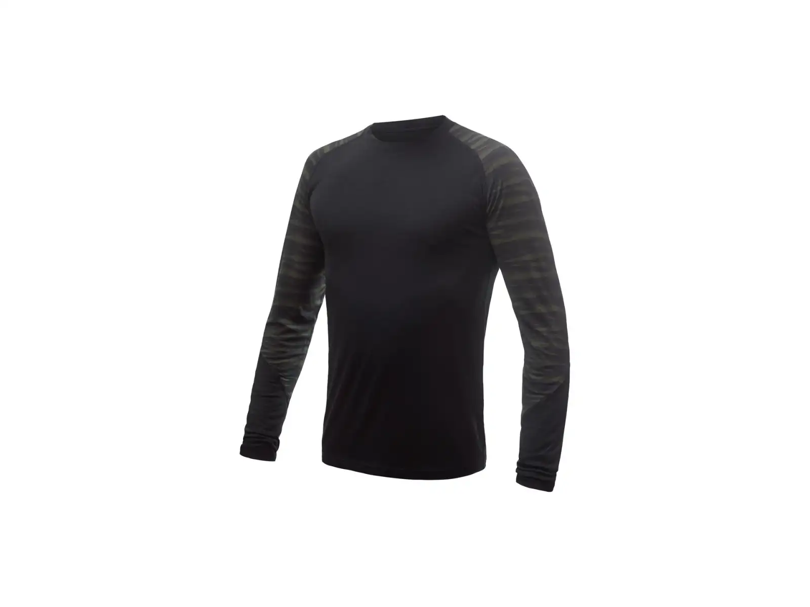 Sensor Merino Impress pánske tričko dlhý rukáv čierna/Batik