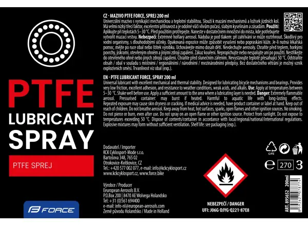 Force PTFE mazivo sprej 200 ml