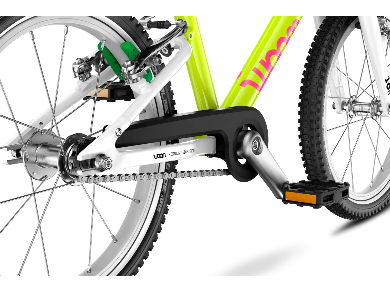 Woom GO 3 detský bicykel neon lime
