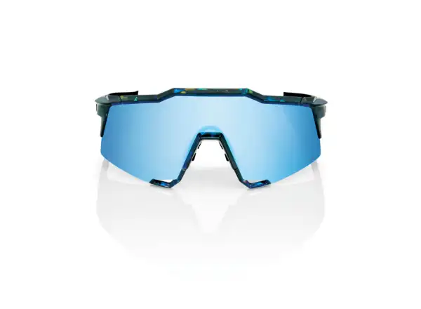 100% SPEEDCRAFT cyklistické okuliare Black Holographic/Hiper blue Multilayer Mirror Lens