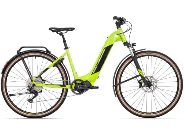Rock Machine Crossride INT e500 Touring elektrobicykel Gloss Radioactive Yellow / Black