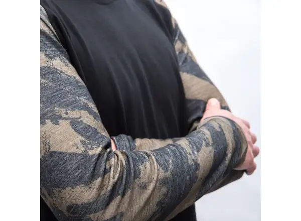 Sensor Merino Blend Impress pánske tričko dlhý rukáv čierna/brush