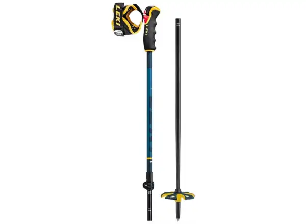 Teleskopické zjazdové palice Leki Spitfire Vario 3D Blue/Yellow 110 - 140 cm