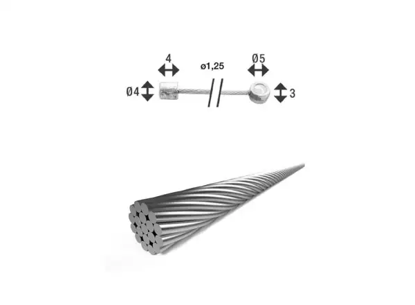 Radiace lanko XLC 1,25/2250 mm (2x nipl 4x4 mm)